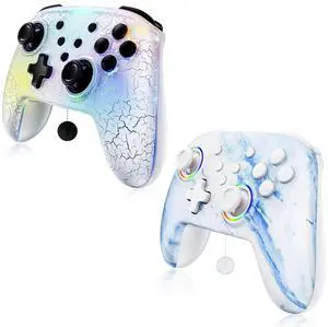 NexiGo Switch Controller 2 Pack, Wireless Bluetooth Controller for Nintendo Switch 2 and Switch, with No Deadzone, Turbo, LED Light, Motion, and Dual Vibration (Atmosphere & Arctic Chiller) NexiGo Switch Controller 2 Pack, Wireless Bluetooth Controller for Nintendo Switch 2 and Switch, with No Deadzone, Turbo, LED Light, Motion, and Dual Vibration (Atmosphere & Arctic Chiller)