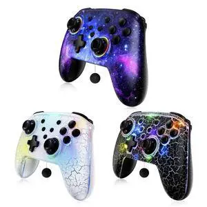 NexiGo Switch Controller 3-Pack, Wireless Bluetooth Controller for Nintendo Switch 2 and Switch, with No Deadzone/Turbo/LED Light/Motion/Dual Vibration (Cosmic Nebula/Atmosphere/Lightstorm) NexiGo Switch Controller 3-Pack, Wireless Bluetooth Controller for Nintendo Switch 2 and Switch, with No Deadzone/Turbo/LED Light/Motion/Dual Vibration (Cosmic Nebula/Atmosphere/Lightstorm)