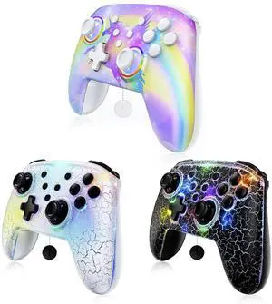 NexiGo Switch Controller 3-Pack, Wireless Bluetooth Controller for Nintendo Switch 2 and Switch, with No Deadzone/Turbo/LED Light/Motion/Dual Vibration (Violet Unicorn/Atmosphere/Lightstorm) NexiGo Switch Controller 3-Pack, Wireless Bluetooth Controller for Nintendo Switch 2 and Switch, with No Deadzone/Turbo/LED Light/Motion/Dual Vibration (Violet Unicorn/Atmosphere/Lightstorm)