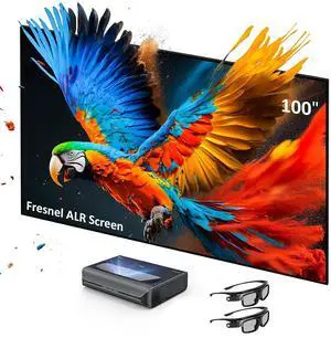 NexiGo Aurora Pro Ultra Short Throw 4K Tri-Color Laser Projector with 100" Fresnel ALR Screen and DLP Link 3D Glasses, 2400 Lumens Brightness, Dynamic Laser Dimming, 85% ALR for Clear Daylight Viewing NexiGo Aurora Pro Ultra Short Throw 4K Tri-Color Laser Projector with 100" Fresnel ALR Screen and DLP Link 3D Glasses, 2400 Lumens Brightness, Dynamic Laser Dimming, 85% ALR for Clear Daylight Viewing