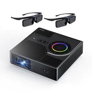 NexiGo Nova Mini Bundle, Portable Laser Projector, Google TV w/Netflix, 1080p FHD, 1200 Lumens, 15000:1 Contrast w/SAE, 3D, Auto Setup, 150" Display, 8W Dolby Audio, with DLP Link 3D Glasses(2 Pack) NexiGo Nova Mini Bundle, Portable Laser Projector, Google TV w/Netflix, 1080p FHD, 1200 Lumens, 15000:1 Contrast w/SAE, 3D, Auto Setup, 150" Display, 8W Dolby Audio, with DLP Link 3D Glasses(2 Pack)