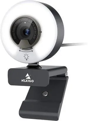 NexiGo N960E 1080P 60FPS Webcam with Light, Software Included, Fast AutoFocus, Built-in Privacy Cover, USB Web Camera, Dual Stereo Microphone, for Zoom Meeting Skype Teams Twitch NexiGo N960E 1080P 60FPS Webcam with Light, Software Included, Fast AutoFocus, Built-in Privacy Cover, USB Web Camera, Dual Stereo Microphone, for Zoom Meeting Skype Teams Twitch