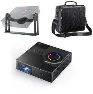 NexiGo Nova Mini Portable Laser Projector with Carrying Case and Gimbal Stand, Google TV w/Netflix, 1080p FHD, 1200 Lumens, 15000:1 Contrast w/SAE, 3D, Auto Setup, 150" Display, 8W Dolby Audio NexiGo Nova Mini Portable Laser Projector with Carrying Case and Gimbal Stand, Google TV w/Netflix, 1080p FHD, 1200 Lumens, 15000:1 Contrast w/SAE, 3D, Auto Setup, 150" Display, 8W Dolby Audio