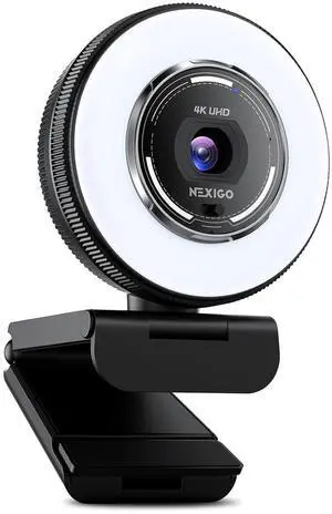 NexiGo N680E Pro 4K Webcam with Ring Light, PDAF Autofocus, 1080p 60FPS, Dual Noise-Canceling Mics, Privacy Shutter, USB Plug-and-Play for Zoom, Teams, Twitch, Google Meet NexiGo N680E Pro 4K Webcam with Ring Light, PDAF Autofocus, 1080p 60FPS, Dual Noise-Canceling Mics, Privacy Shutter, USB Plug-and-Play for Zoom, Teams, Twitch, Google Meet