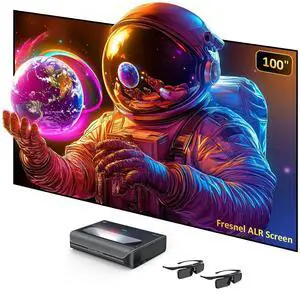 NexiGo Aurora Pro MKII Bundle, 4K Tri-Color Laser UST Projector, Scene Adapt Engine with Dynamic Iris & Laser Dimming, Dolby Vision & Atoms, with 100" Fresnel Screen/DLP Link 3D Glasses (2 Pack) NexiGo Aurora Pro MKII Bundle, 4K Tri-Color Laser UST Projector, Scene Adapt Engine with Dynamic Iris & Laser Dimming, Dolby Vision & Atoms, with 100" Fresnel Screen/DLP Link 3D Glasses (2 Pack)