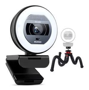 NexiGo 4K Autofocus Webcam Kit, N930E Pro UHD Webcam w/Ring Light, 1080P@60FPS, Dual Noise-Canceling Mics, Built-in Privacy Shutter, Flexible Tripod Stand, Web Cam for Streaming/Meeting/Gaming NexiGo 4K Autofocus Webcam Kit, N930E Pro UHD Webcam w/Ring Light, 1080P@60FPS, Dual Noise-Canceling Mics, Built-in Privacy Shutter, Flexible Tripod Stand, Web Cam for Streaming/Meeting/Gaming