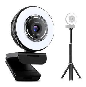 NexiGo 4K Streaming Webcam Kit, N680E Pro UHD Webcam w/Ring Light, PDAF Autofocus, 1080p 60FPS, Dual Noise-Canceling Mics, Privacy Shutter, Lightweight Mini Tripod, for Zoom/Teams/Twitch/Google Meet NexiGo 4K Streaming Webcam Kit, N680E Pro UHD Webcam w/Ring Light, PDAF Autofocus, 1080p 60FPS, Dual Noise-Canceling Mics, Privacy Shutter, Lightweight Mini Tripod, for Zoom/Teams/Twitch/Google Meet