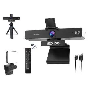 NexiGo 4K Zoomable Webcam Kits, N950P UHD 2160P Webcam with Remote, Sony Starvis Sensor, 5X Digital Zoom, Upgraded Video Conference Lighting, Extendable Tripod Stand, for Zoom/Skype/Teams NexiGo 4K Zoomable Webcam Kits, N950P UHD 2160P Webcam with Remote, Sony Starvis Sensor, 5X Digital Zoom, Upgraded Video Conference Lighting, Extendable Tripod Stand, for Zoom/Skype/Teams