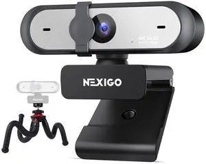 NexiGo 4K UHD Webcam Kit, N660P Pro Web Cam with Distortion-Free Lens, 1080p 60 fps Autofocus, 3DNR, Noise-Canceling Mics, Flexible Tripod Stand, for Gaming/Live Streaming/PC/Mac/Switch 2, Black NexiGo 4K UHD Webcam Kit, N660P Pro Web Cam with Distortion-Free Lens, 1080p 60 fps Autofocus, 3DNR, Noise-Canceling Mics, Flexible Tripod Stand, for Gaming/Live Streaming/PC/Mac/Switch 2, Black
