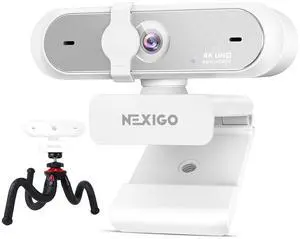 NexiGo 4K UHD Webcam Kit, N660P Pro Web Cam with Distortion-Free Lens, 1080p 60 fps Autofocus, 3DNR, Noise-Canceling Mics, Flexible Tripod Stand, for Gaming/Live Streaming/PC/Mac/Switch 2, White NexiGo 4K UHD Webcam Kit, N660P Pro Web Cam with Distortion-Free Lens, 1080p 60 fps Autofocus, 3DNR, Noise-Canceling Mics, Flexible Tripod Stand, for Gaming/Live Streaming/PC/Mac/Switch 2, White