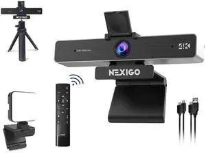 NexiGo 4K Webcam Kits, Zoom Certified, N950P Web Camera with Remote, Sony Starvis Sensor, 5X Digital, Extendable Tripod Stand, Video Conference Lighting, for Zoom Skype Teams Twitch NexiGo 4K Webcam Kits, Zoom Certified, N950P Web Camera with Remote, Sony Starvis Sensor, 5X Digital, Extendable Tripod Stand, Video Conference Lighting, for Zoom Skype Teams Twitch