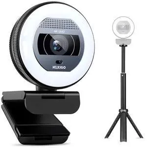 NexiGo 4K Autofocus Webcam Kit, N930E Pro UHD Webcam w/Ring Light, 1080P@60FPS, Dual Noise-Canceling Mics, Built-in Privacy Shutter, Lightweight Mini Tripod, Web Cam for Streaming/Meeting/Gaming NexiGo 4K Autofocus Webcam Kit, N930E Pro UHD Webcam w/Ring Light, 1080P@60FPS, Dual Noise-Canceling Mics, Built-in Privacy Shutter, Lightweight Mini Tripod, Web Cam for Streaming/Meeting/Gaming