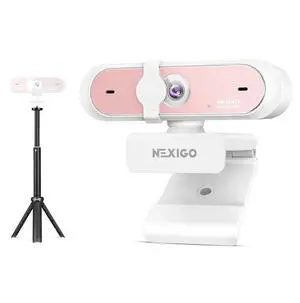 NexiGo 4K UHD Webcam Kit, N660P Pro Web Cam with Distortion-Free Lens, 1080p 60 fps Autofocus, 3DNR, Noise-Canceling Mics, Lightweight Mini Tripod, for Gaming/Live Streaming/PC/Mac/Switch 2, Pink NexiGo 4K UHD Webcam Kit, N660P Pro Web Cam with Distortion-Free Lens, 1080p 60 fps Autofocus, 3DNR, Noise-Canceling Mics, Lightweight Mini Tripod, for Gaming/Live Streaming/PC/Mac/Switch 2, Pink
