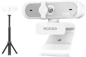 NexiGo 4K UHD Webcam Kit, N660P Pro Web Cam with Distortion-Free Lens, 1080p 60 fps Autofocus, 3DNR, Noise-Canceling Mics, Lightweight Mini Tripod, for Gaming/Live Streaming/PC/Mac/Switch 2, White NexiGo 4K UHD Webcam Kit, N660P Pro Web Cam with Distortion-Free Lens, 1080p 60 fps Autofocus, 3DNR, Noise-Canceling Mics, Lightweight Mini Tripod, for Gaming/Live Streaming/PC/Mac/Switch 2, White