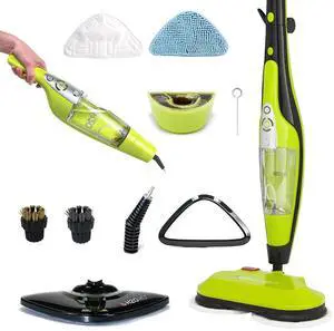 H2O HD Dual Buff Steam Mop, 8 in 1 Handheld Steam Cleaner For Kitchen Tile Floors, Hardwood Floors, Grout Cleaner, Upholstery Cleaner and Carpets, 2 washable scrub pads, 8 cleaning accessories H2O HD Dual Buff Steam Mop, 8 in 1 Handheld Steam Cleaner For Kitchen Tile Floors, Hardwood Floors, Grout Cleaner, Upholstery Cleaner and Carpets, 2 washable scrub pads, 8 cleaning accessories