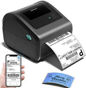 Bluetooth Shipping Label Printer with Built-in Label Bin | D450BT 4x6 Thermal Label Printer for Shipping Packages, Thermal Printers Compatible with Android, iPhone, Windows, macOS, UPS Bluetooth Shipping Label Printer with Built-in Label Bin | D450BT 4x6 Thermal Label Printer for Shipping Packages, Thermal Printers Compatible with Android, iPhone, Windows, macOS, UPS