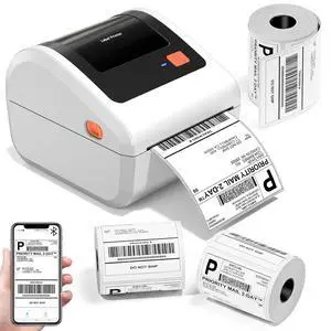 Bluetooth Shipping Label Printer with 3 Roll Labels | D450BT White Thermal Label Printer 4x6 for Small Business, Thermal Printers Come with 750PCS 4x6 Labels (250 Labels/Roll) Bluetooth Shipping Label Printer with 3 Roll Labels | D450BT White Thermal Label Printer 4x6 for Small Business, Thermal Printers Come with 750PCS 4x6 Labels (250 Labels/Roll)