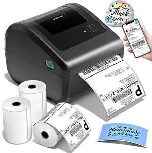 Bluetooth Shipping Label Printer with 3 Roll Labels | D450BT Thermal Label Printer 4x6 with Built-in Label Bin, Thermal Printers Come with 750PCS 4x6 Labels (250 Labels/Roll) Bluetooth Shipping Label Printer with 3 Roll Labels | D450BT Thermal Label Printer 4x6 with Built-in Label Bin, Thermal Printers Come with 750PCS 4x6 Labels (250 Labels/Roll)