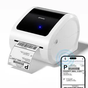Bluetooth Shipping Label Printer with Built-in Label Compartment | D520BT White Bluetooth Thermal Label Printer 4x6 for Small Business, Compatible with USPS, Shopify, Amazon, Tiktok Bluetooth Shipping Label Printer with Built-in Label Compartment | D520BT White Bluetooth Thermal Label Printer 4x6 for Small Business, Compatible with USPS, Shopify, Amazon, Tiktok