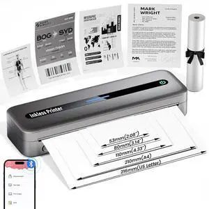 Portable Printer Wireless for Travel, Wireless Portable Printers, Thermal Printer for Laptop & Phone Compatible with Travel, Business, Support 8.5 x 11 Letter & A4 Thermal Paper Portable Printer Wireless for Travel, Wireless Portable Printers, Thermal Printer for Laptop & Phone Compatible with Travel, Business, Support 8.5 x 11 Letter & A4 Thermal Paper