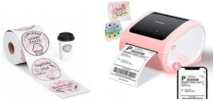 Pink Shipping Label Printer 4x6 & 2x2 Round Thermal Labels 500PCS,Thermal Label Printer for Small Business, Shipping Packages, Home, Office, Compatible with USPS, Shopify, Amazon, Tiktok Pink Shipping Label Printer 4x6 & 2x2 Round Thermal Labels 500PCS,Thermal Label Printer for Small Business, Shipping Packages, Home, Office, Compatible with USPS, Shopify, Amazon, Tiktok