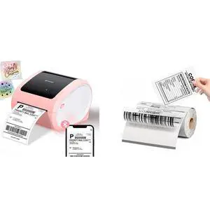 D520 Pink Shipping Label Printer&4x6 Clear Thermal Labels for Small Business DIY Coffee Bean&Bread Ingredients Label,Baker&Barista Selection,Compatible with JADENS and Other Thermal Printers D520 Pink Shipping Label Printer&4x6 Clear Thermal Labels for Small Business DIY Coffee Bean&Bread Ingredients Label,Baker&Barista Selection,Compatible with JADENS and Other Thermal Printers