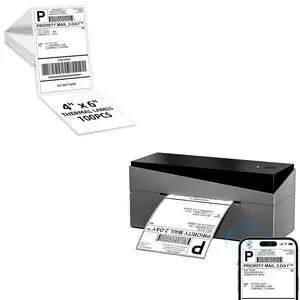249BT Bluetooth Shipping Label Printer with 1 Fold 4x6 Thermal Labels 100pcs 249BT Bluetooth Shipping Label Printer with 1 Fold 4x6 Thermal Labels 100pcs