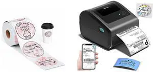 D450BT Bluetooth Shipping Label Printer 4x6 & 500PCS 2" Circle Thermal Labels, Wireless Shipping Label Printer Compatible with Windows, macOS, Tiktok, UPS D450BT Bluetooth Shipping Label Printer 4x6 & 500PCS 2" Circle Thermal Labels, Wireless Shipping Label Printer Compatible with Windows, macOS, Tiktok, UPS