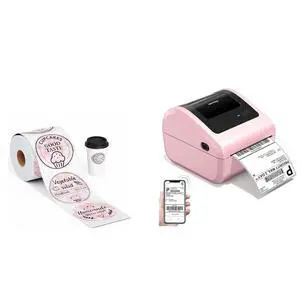 Bluetooth Thermal Label Printer 4x6 - D450BT Shipping Label Printer for Small Business & 500PCS 2'' Circle Thermal Labels, Waterproof Thermal Printer Labels for Business, DIY Logo, Name Tag, Addressin Bluetooth Thermal Label Printer 4x6 - D450BT Shipping Label Printer for Small Business & 500PCS 2'' Circle Thermal Labels, Waterproof Thermal Printer Labels for Business, DIY Logo, Name Tag, Addressin