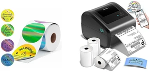 Bluetooth Shipping Label Printer with 3 Roll Labels & 400PCS 4 Color Circle Holographic Thermal Labels, D450BT Thermal Label Printer 4x6 for Small Business Bluetooth Shipping Label Printer with 3 Roll Labels & 400PCS 4 Color Circle Holographic Thermal Labels, D450BT Thermal Label Printer 4x6 for Small Business