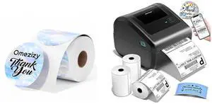 Bluetooth Shipping Label Printer with 3 Roll Labels & 500PCS 2'' Round Thermal Sticker, D450BT Thermal Label Printer 4x6 for Small Business, Shipping Packages, Office, Home Bluetooth Shipping Label Printer with 3 Roll Labels & 500PCS 2'' Round Thermal Sticker, D450BT Thermal Label Printer 4x6 for Small Business, Shipping Packages, Office, Home