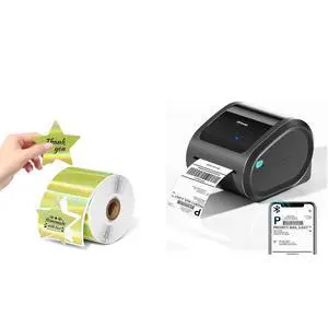 Bluetooth Shipping Label Printer 4x6 with 500 Sheets 3 Inch Golden Star Holographic Thermal Labels, Thermal Label Printer for Small Business, Thermal Printers with Built-in Label Holder Bluetooth Shipping Label Printer 4x6 with 500 Sheets 3 Inch Golden Star Holographic Thermal Labels, Thermal Label Printer for Small Business, Thermal Printers with Built-in Label Holder