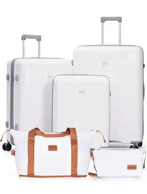 CONCEPTEN Luggage Sets 5 Piece,Lightweight,Impact-Resistant,Wear-Resistant Suitcases with Wheels, Hardshell Suitcase Set with Spinner Wheels, PP Carry on Luggage Set with TSA Lock, Travel Luggage CONCEPTEN Luggage Sets 5 Piece,Lightweight,Impact-Resistant,Wear-Resistant Suitcases with Wheels, Hardshell Suitcase Set with Spinner Wheels, PP Carry on Luggage Set with TSA Lock, Travel Luggage