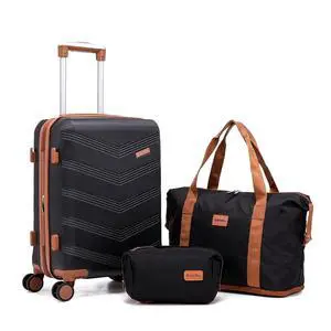 CONCEPTEN Expandable Luggage Sets, Suitcase, Carry On Luggage 22x14x9 Airline Approved, Suitcases with Wheels, ABS Hard Case with TSA Lock and Spinner Wheels(Black) CONCEPTEN Expandable Luggage Sets, Suitcase, Carry On Luggage 22x14x9 Airline Approved, Suitcases with Wheels, ABS Hard Case with TSA Lock and Spinner Wheels(Black)