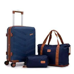CONCEPTEN Expandable Luggage Sets 3 Piece, Hard Case Suitcase Set with Spinner Wheels,22x14x9 Airline Approved Carry on,Lightweight Durable Suitcase with TSA Lock (Dark Blue) CONCEPTEN Expandable Luggage Sets 3 Piece, Hard Case Suitcase Set with Spinner Wheels,22x14x9 Airline Approved Carry on,Lightweight Durable Suitcase with TSA Lock (Dark Blue)