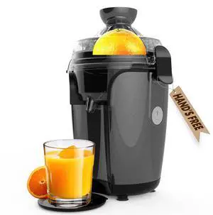 Eurolux Hands-Free Electric Citrus Juicer Machine, Orange Lime Grapefruit Lemon Squeezer, Easy to Clean, 2 Cone Sizes (Gray) Eurolux Hands-Free Electric Citrus Juicer Machine, Orange Lime Grapefruit Lemon Squeezer, Easy to Clean, 2 Cone Sizes (Gray)