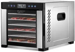 Magic Mill Pro Food Dehydrator Machine | 7 XL Stainless Steel Trays | Dryer for Jerky, Dog Treats, Herb, Meat, Beef, Fruit | Keep Warm Function, Digital Timer and Temperature Control, ETL Approved Magic Mill Pro Food Dehydrator Machine | 7 XL Stainless Steel Trays | Dryer for Jerky, Dog Treats, Herb, Meat, Beef, Fruit | Keep Warm Function, Digital Timer and Temperature Control, ETL Approved