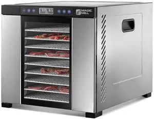 Magic Mill Food Dehydrator Machine | 11 Stainless Steel Trays | Adjustable Timer and Temperature Control | Jerky, Herb, Meat, Beef, Fruits and Vegetables Dryer | Safety Over Heat Protection Magic Mill Food Dehydrator Machine | 11 Stainless Steel Trays | Adjustable Timer and Temperature Control | Jerky, Herb, Meat, Beef, Fruits and Vegetables Dryer | Safety Over Heat Protection