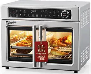 Magic Mill Ultra-Premium Air Fryer Toaster Oven Combo With Independent Dual-Zone Technology, Extra Large 32QT French Door Stainless Steel Convection Oven, Next-Gen Patent Technology, 13 accessories Magic Mill Ultra-Premium Air Fryer Toaster Oven Combo With Independent Dual-Zone Technology, Extra Large 32QT French Door Stainless Steel Convection Oven, Next-Gen Patent Technology, 13 accessories