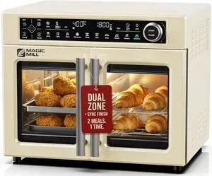Magic Mill Ultra-Premium Dual-Zone Stainless Steel Air Fryer Toaster Oven Combo, Extra Large 32QT French Door Convection Oven with Next-Gen Patent Technology, 13 Accessories, Rotisserie, Sync Finish Magic Mill Ultra-Premium Dual-Zone Stainless Steel Air Fryer Toaster Oven Combo, Extra Large 32QT French Door Convection Oven with Next-Gen Patent Technology, 13 Accessories, Rotisserie, Sync Finish