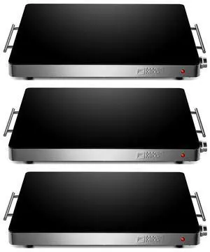 Magic Mill 3 Pack Premium-Grade Glass Food Warmer for Parties Buffet, XL Stainless Steel Modern Electric Warming Tray, Adjustable Temperature Control, Advanced Heating System Size-21x16 (3PK) Magic Mill 3 Pack Premium-Grade Glass Food Warmer for Parties Buffet, XL Stainless Steel Modern Electric Warming Tray, Adjustable Temperature Control, Advanced Heating System Size-21x16 (3PK)