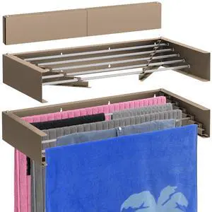 Bartnelli Wall Mounted Clothes Drying Rack for Laundry | Collapsible Clothing Racks for Indoor and Outdoor Use | Patented Foldable Design for Space-Saving Efficiency (28 Cappuccino) Bartnelli Wall Mounted Clothes Drying Rack for Laundry | Collapsible Clothing Racks for Indoor and Outdoor Use | Patented Foldable Design for Space-Saving Efficiency (28 Cappuccino)