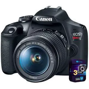 Canon EOS Rebel T7 Digital SLR Camera 18-55mm f/3.5-5.6 is II Kit Bundle with 3 YR CPS Enhanced Protection Pack | Factory Fresh - Canon USA Model Canon EOS Rebel T7 Digital SLR Camera 18-55mm f/3.5-5.6 is II Kit Bundle with 3 YR CPS Enhanced Protection Pack | Factory Fresh - Canon USA Model