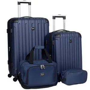 Travelers Club Midtown Hardside 4-Piece Luggage Travel Set, Navy Blue Travelers Club Midtown Hardside 4-Piece Luggage Travel Set, Navy Blue