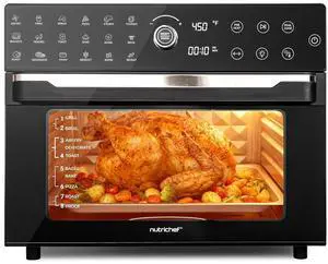 NutriChef 32 Quart Air Fryer & Oven | Digital Airfryer with 20 Presets, Dual Cook, Rotisserie, Bake & More | Multi-Function Convection Countertop Oven | Large Capacity | 18" x 17" x 14 | Black NutriChef 32 Quart Air Fryer & Oven | Digital Airfryer with 20 Presets, Dual Cook, Rotisserie, Bake & More | Multi-Function Convection Countertop Oven | Large Capacity | 18" x 17" x 14 | Black