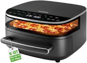 NutriChef 6 Quart Extra Large Air Fryer with 11-in-1 Cooking Presets | Extra-Large Basket Fits Up to 12 Pizza | Adjustable Temperature 450F & Timer Range | Dual Heat Source Technology | Grey NutriChef 6 Quart Extra Large Air Fryer with 11-in-1 Cooking Presets | Extra-Large Basket Fits Up to 12 Pizza | Adjustable Temperature 450F & Timer Range | Dual Heat Source Technology | Grey