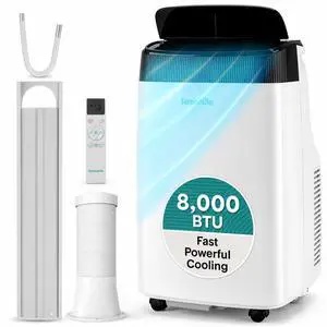 SereneLife Portable Air Conditioner, Dehumidifier & Fan | Dual Motor 3-in-1 8,000 BTU AC with 64°F90°F Temperature Range, Cools Up to 350 Sq Ft, 3 Fan Speeds, Remote Control & Window Kit, White SereneLife Portable Air Conditioner, Dehumidifier & Fan | Dual Motor 3-in-1 8,000 BTU AC with 64°F90°F Temperature Range, Cools Up to 350 Sq Ft, 3 Fan Speeds, Remote Control & Window Kit, White