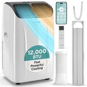 SereneLife 12,000 BTU Portable Air Conditioner with Dehumidifier, Heat, & Fan | Wi-Fi Enabled Portable AC Unit for Rooms up to 550 Sq Ft | Compact Standing Air Conditioner with Window Kit SereneLife 12,000 BTU Portable Air Conditioner with Dehumidifier, Heat, & Fan | Wi-Fi Enabled Portable AC Unit for Rooms up to 550 Sq Ft | Compact Standing Air Conditioner with Window Kit