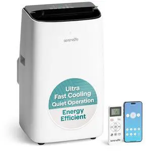 SereneLife 14,000 BTU Dual Hose Portable Inverter Air Conditioner, Smart Cooling Heating with WiFi, Ultra Quiet, Energy Efficient, For Bedrooms, Living Spaces & Offices, 650 Sq. Ft. Coverage SereneLife 14,000 BTU Dual Hose Portable Inverter Air Conditioner, Smart Cooling Heating with WiFi, Ultra Quiet, Energy Efficient, For Bedrooms, Living Spaces & Offices, 650 Sq. Ft. Coverage
