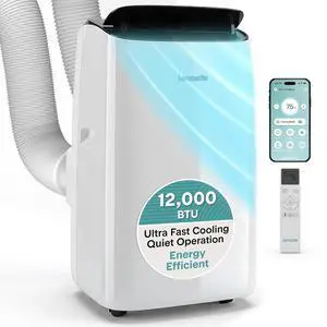 SereneLife 12000 BTU Inverter Portable Air Conditioner with Wi-Fi | Portable AC Unit with Dehumidifier, Fan Modes, Dual Hose System | Compact Standing Air Conditioner with Window Kit (White) SereneLife 12000 BTU Inverter Portable Air Conditioner with Wi-Fi | Portable AC Unit with Dehumidifier, Fan Modes, Dual Hose System | Compact Standing Air Conditioner with Window Kit (White)